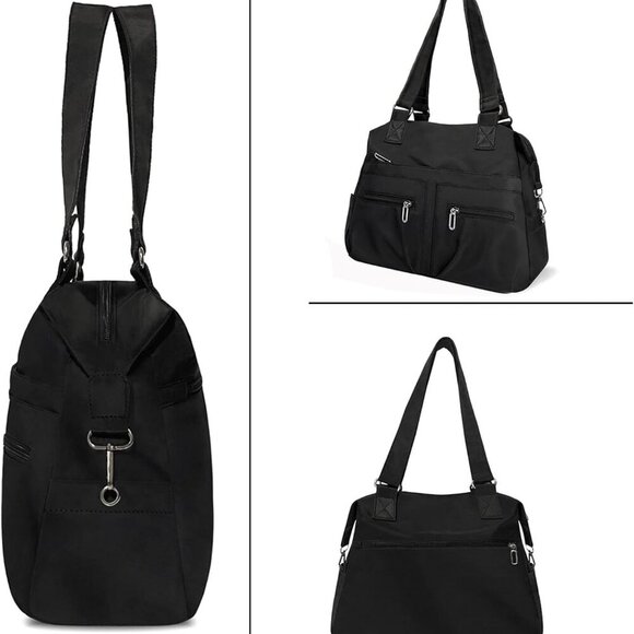 Waterproof Nylon Tote Bag Women Lightweight Travel Office Shoulder Purse - Picture 6 of 7